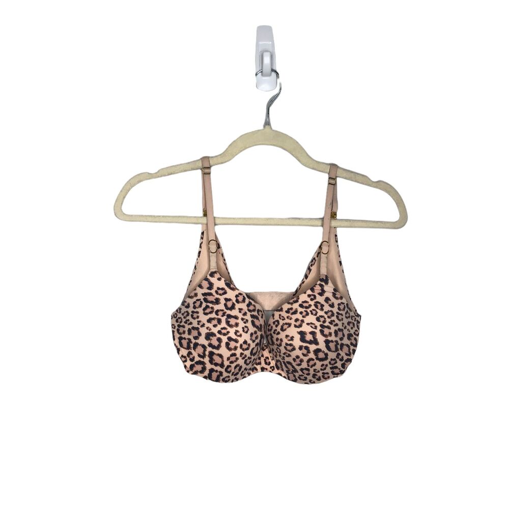 Victorias Secret Bra Womens  32D Brown Leopard Print Incredible Adjustable Lined